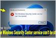 Windows Security Center Service Crashes on Star